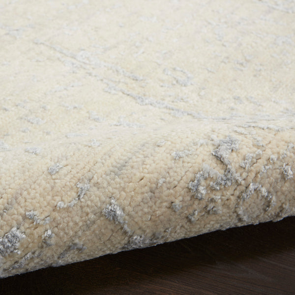 nourison luna lun01 ivory silver blue rug