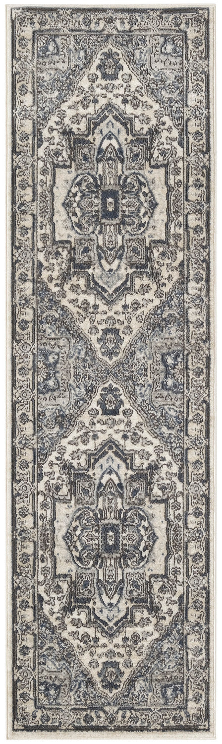 nourison quarry qua18 ivory navy rug