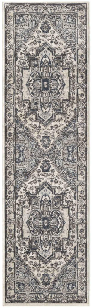 nourison quarry qua18 ivory navy rug