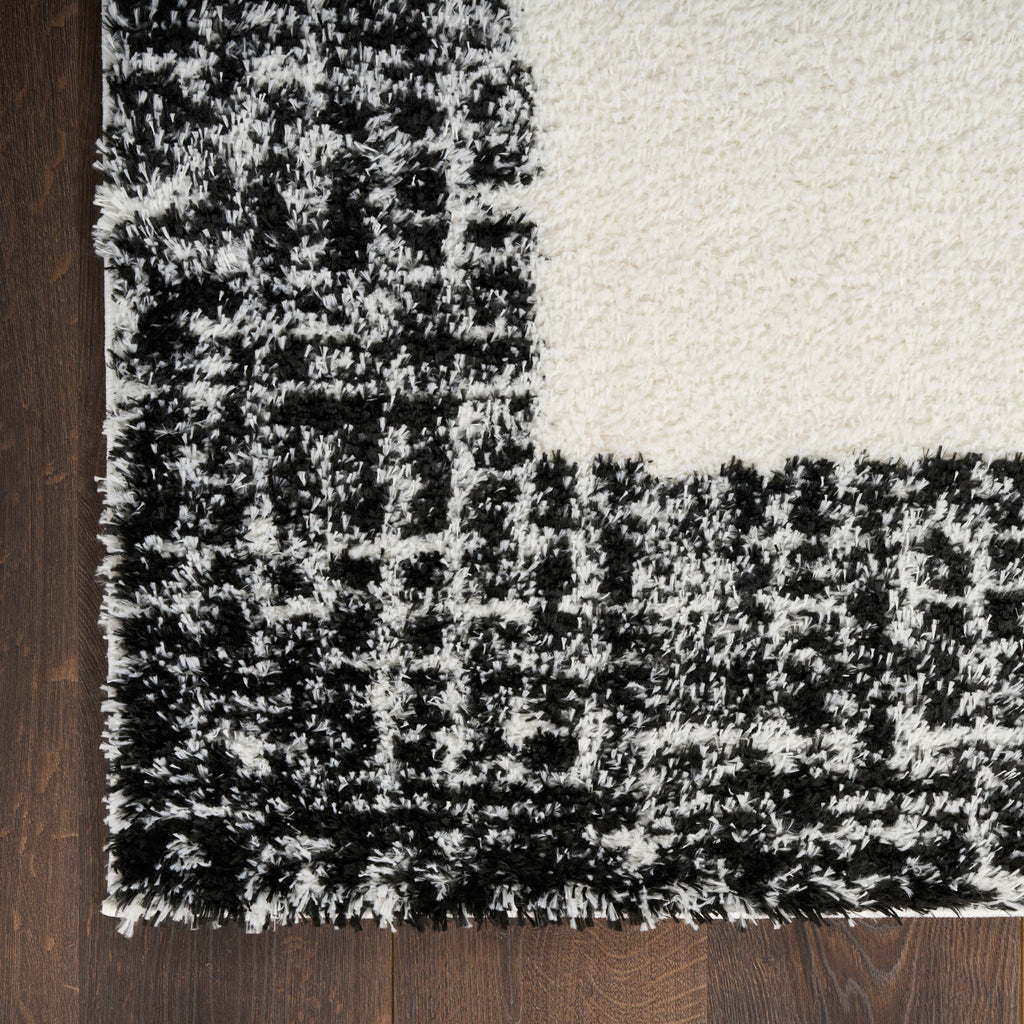 nourison pacific shag pcs02 ivory black rug