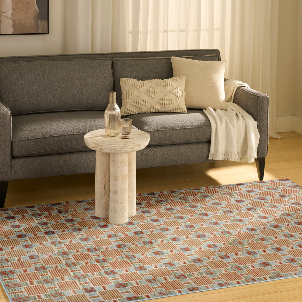 nourison nordic nrc14 rust multicolor rug