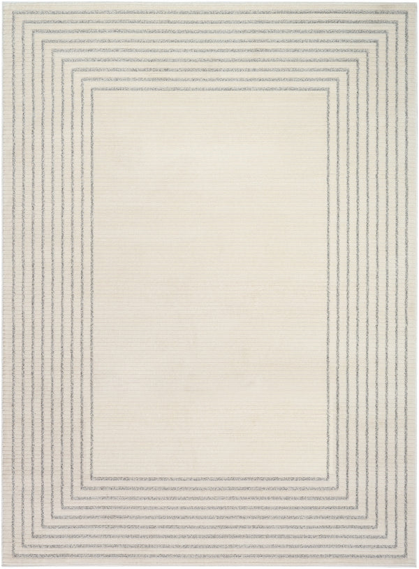 nourison ivory hues ivh03 ivory grey rug