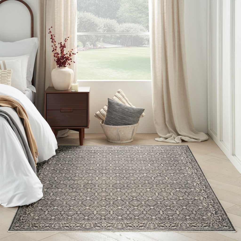 nourison shadows shw04 charcoal ivory rug
