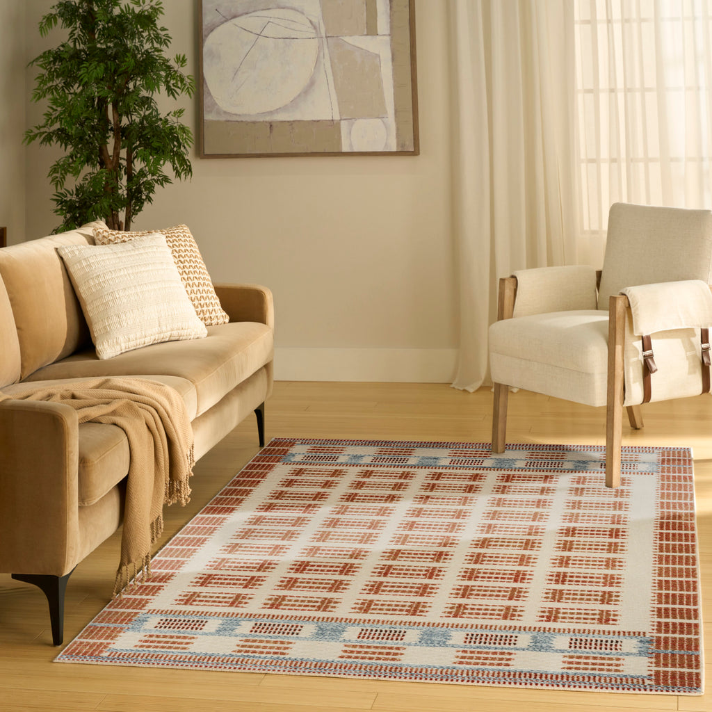 nourison nordic nrc16 ivory rust rug