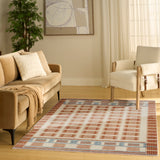 nourison nordic nrc16 ivory rust rug