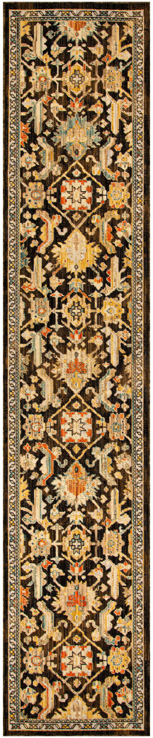 nourison antique bloom anb02 mocha multicolor rug