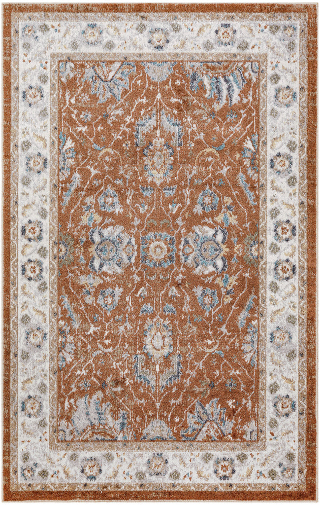 nourison astra machine washable asw20 rust ivory rug