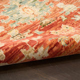 nourison antique bloom anb01 brick rug
