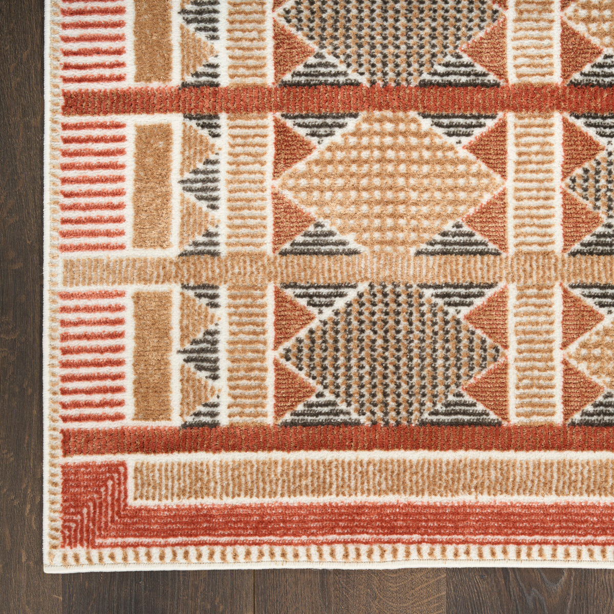 nourison nordic nrc06 rust multicolor rug