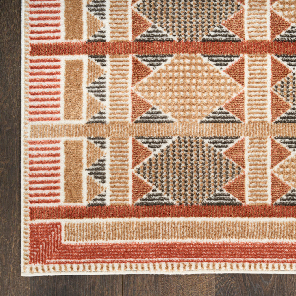nourison nordic nrc06 rust multicolor rug