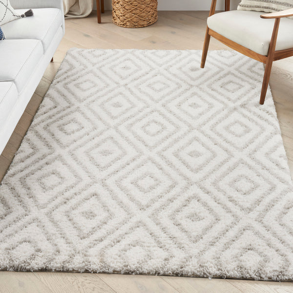 nourison modern shag mmd01 ivory silver rug