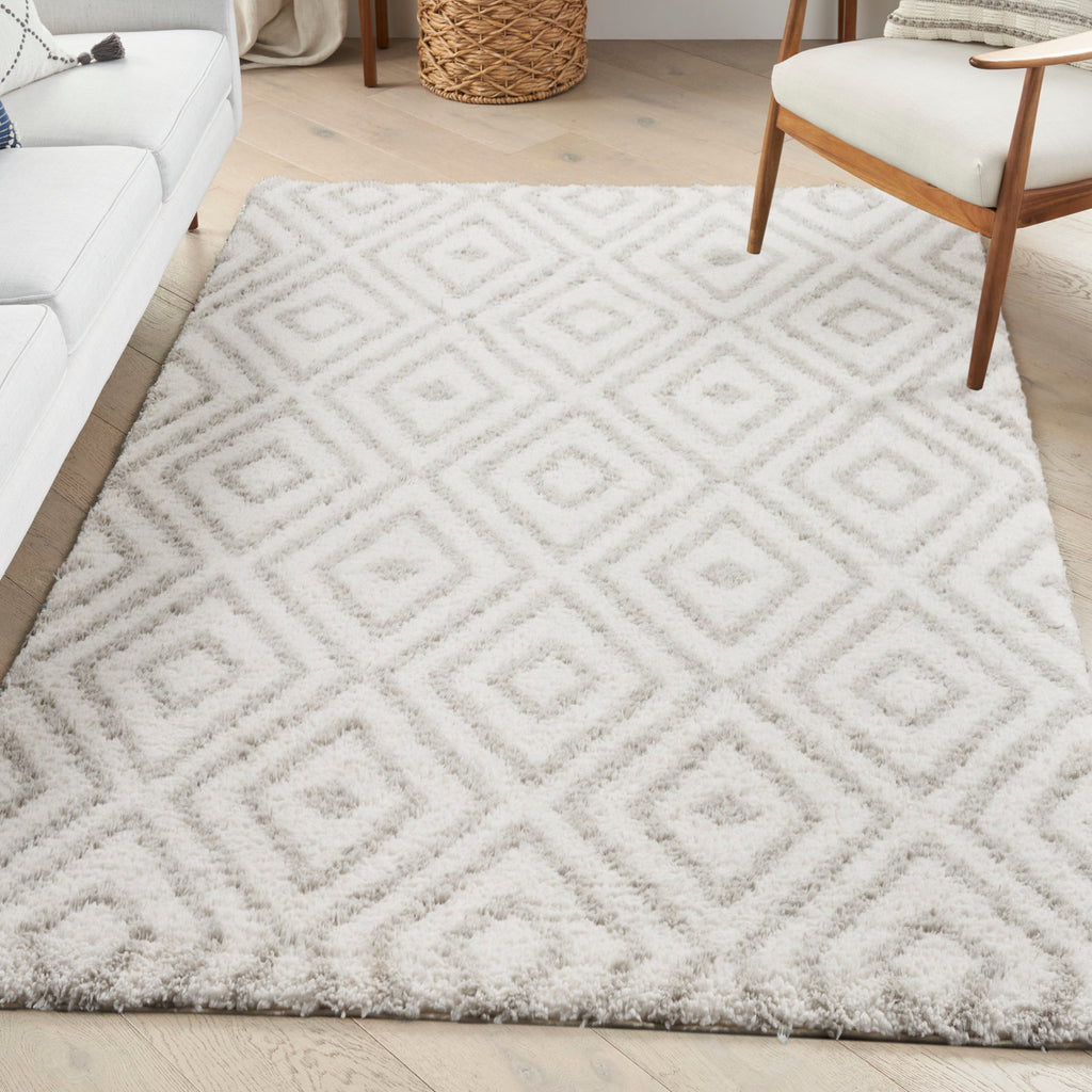 nourison modern shag mmd01 ivory silver rug