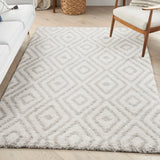 nourison modern shag mmd01 ivory silver rug