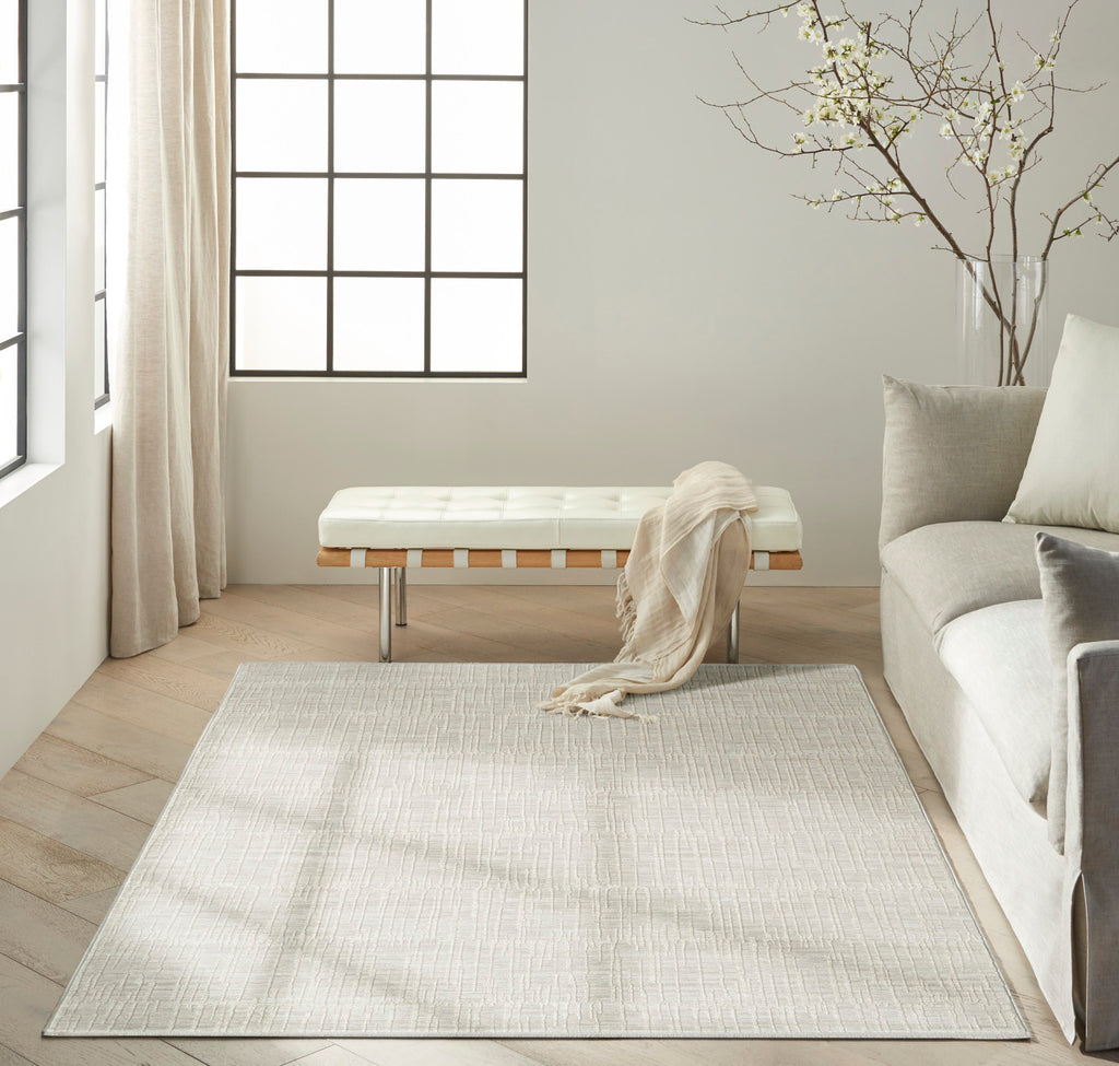 nourison ck079 notes not02 silver ivory rug