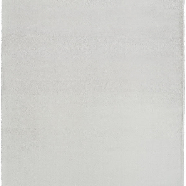 nourison soft plush rabbit fur sff01 silver rug