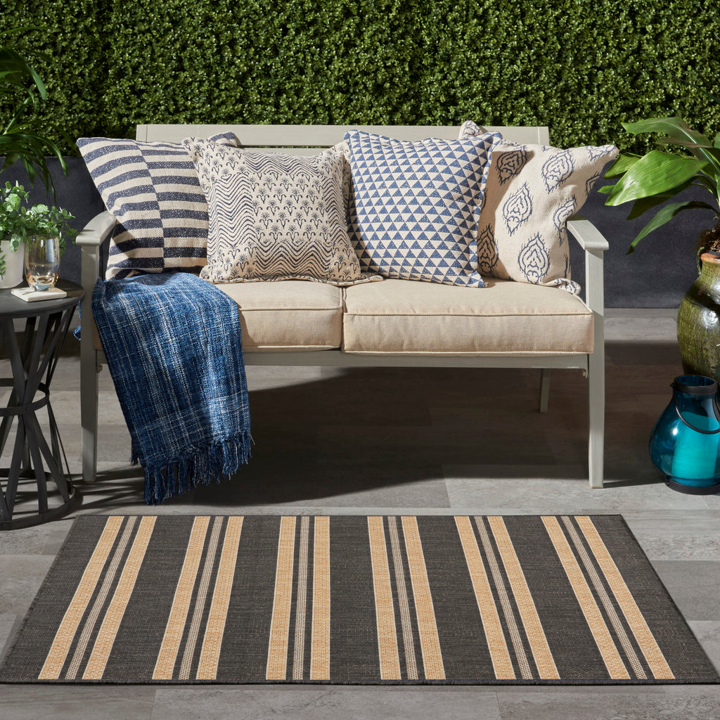 nourison horizon indoor outdoor hoz05 charcoal rug