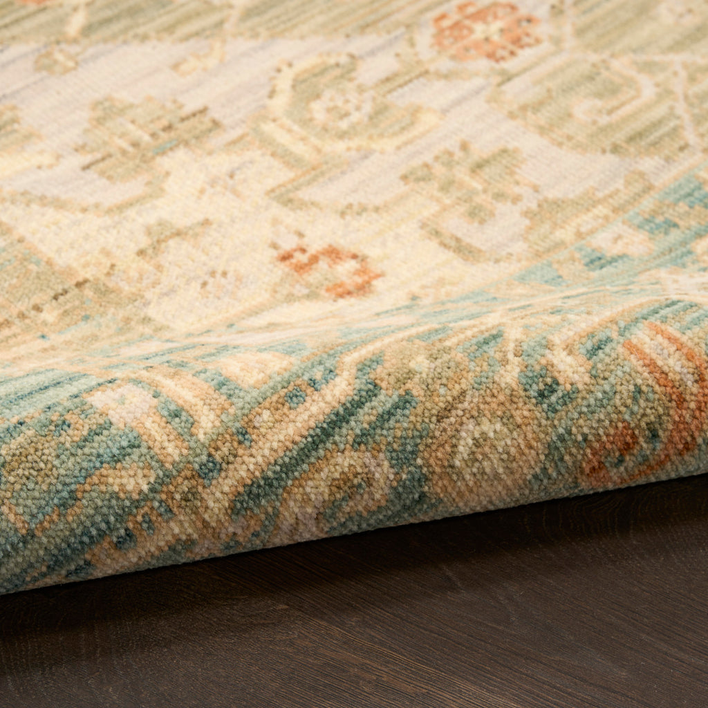 nourison antique bloom anb03 teal rug