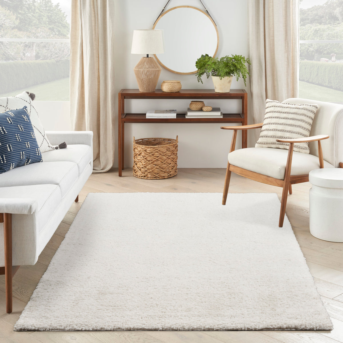 nourison modern shag mmd02 ivory rug