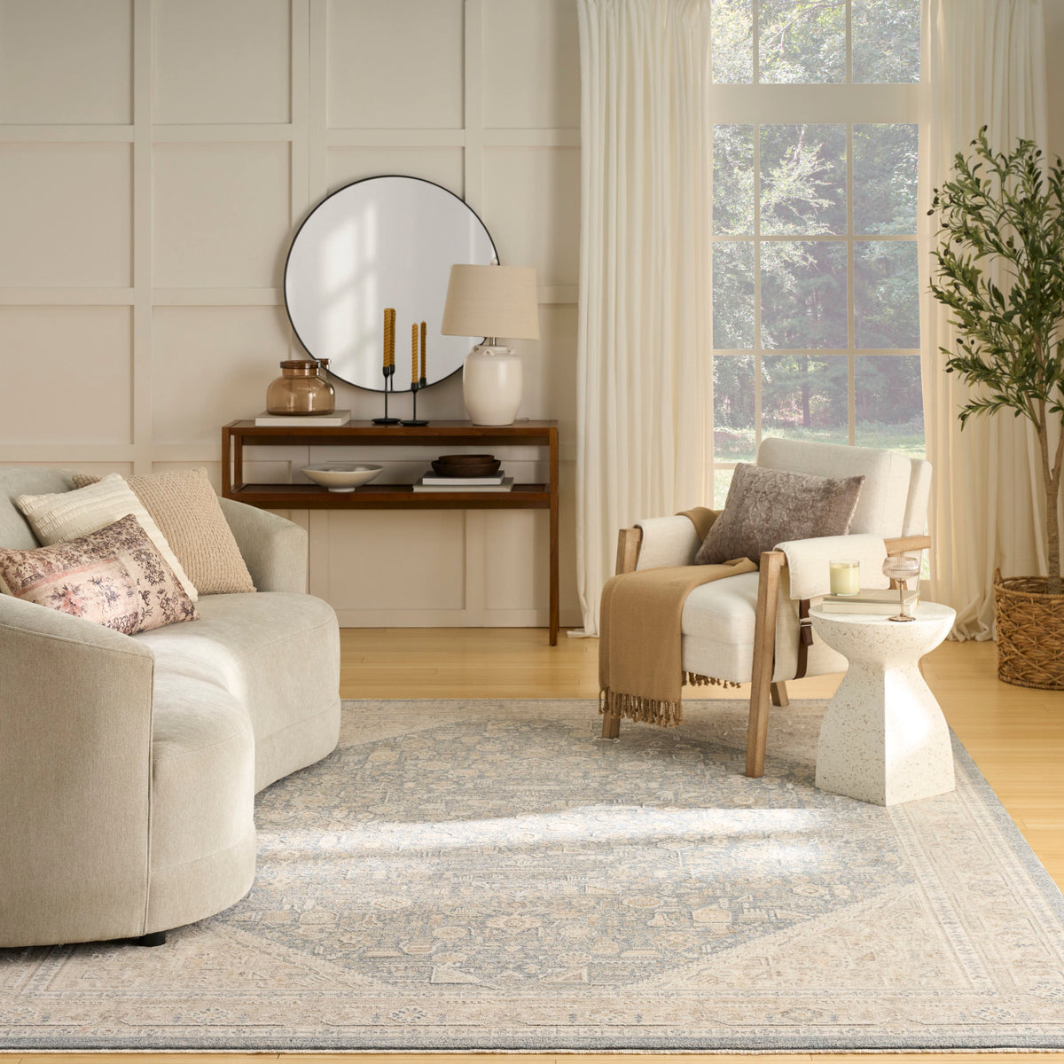 nourison retreat ret03 ivory blue rug