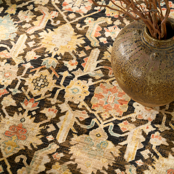 nourison antique bloom anb02 mocha multicolor rug