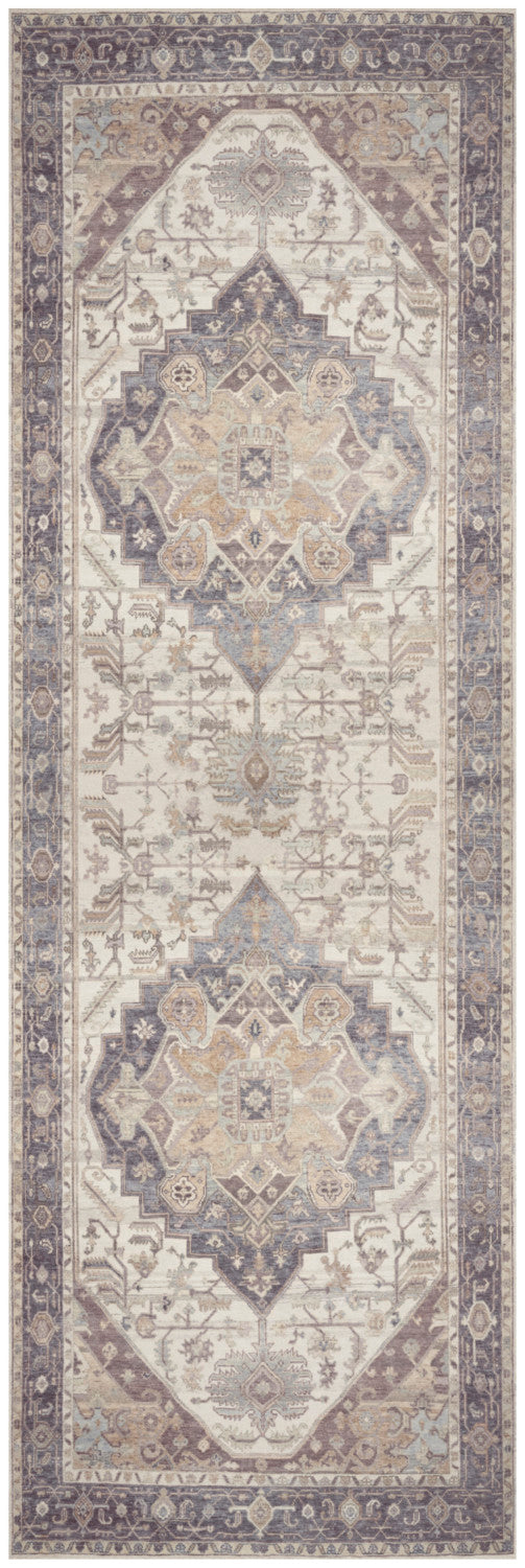 nourison vintage washables vws13 ivory purple rug
