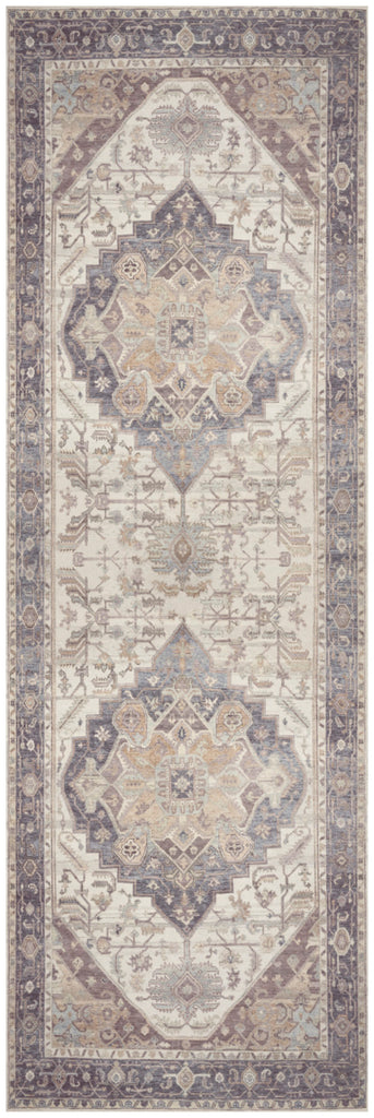 nourison vintage washables vws13 ivory purple rug