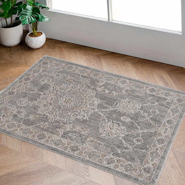 Hauteloom Monterey BTHAY Light Gray Machine Made Polyester Rug