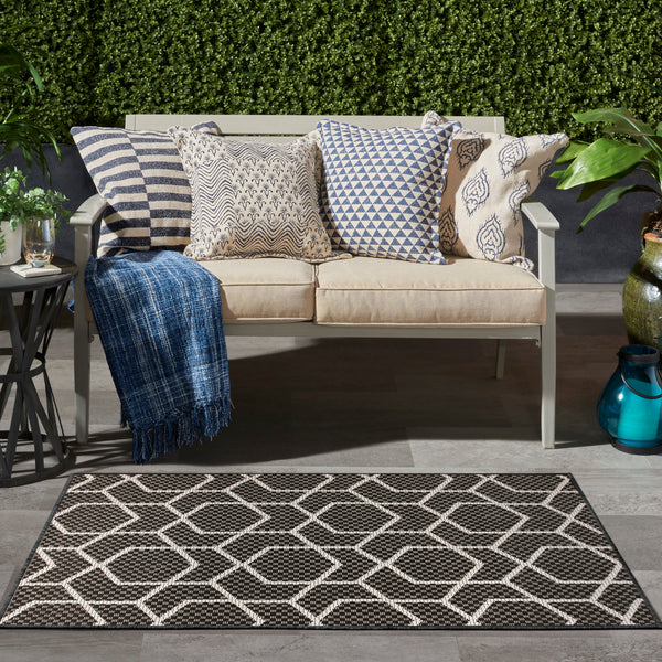 nourison horizon indoor outdoor hoz01 black rug