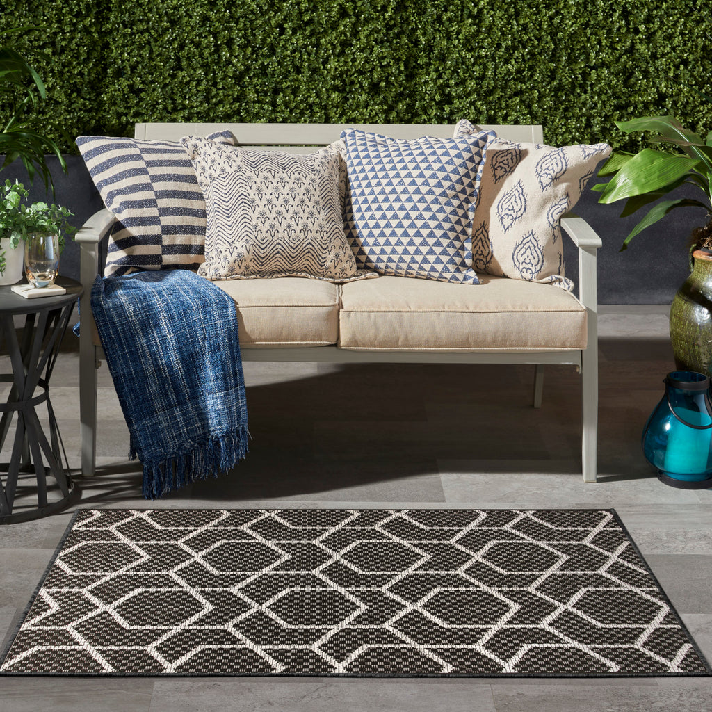 nourison horizon indoor outdoor hoz01 black rug