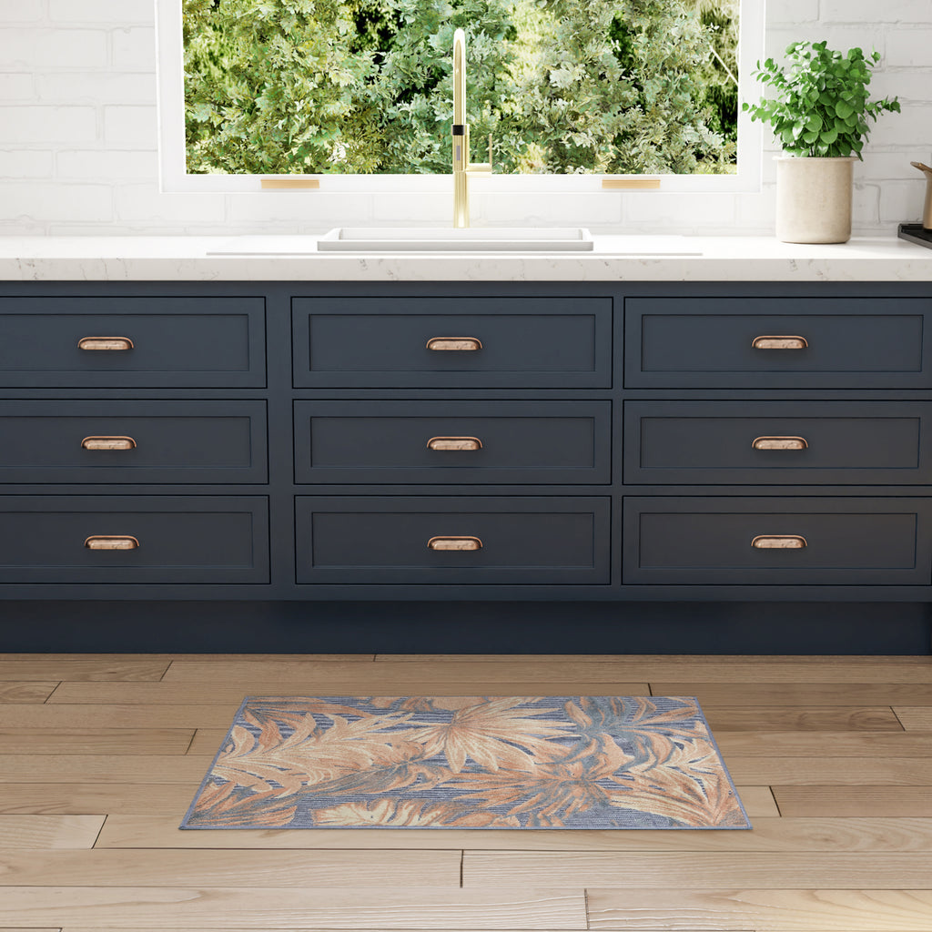 nourison aloha alh43 blue rose rug