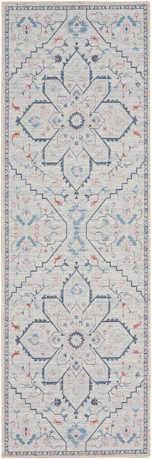 nourison new concept washables sr110 ivory blue rug