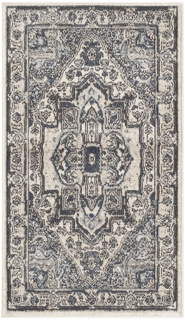 nourison quarry qua18 ivory navy rug
