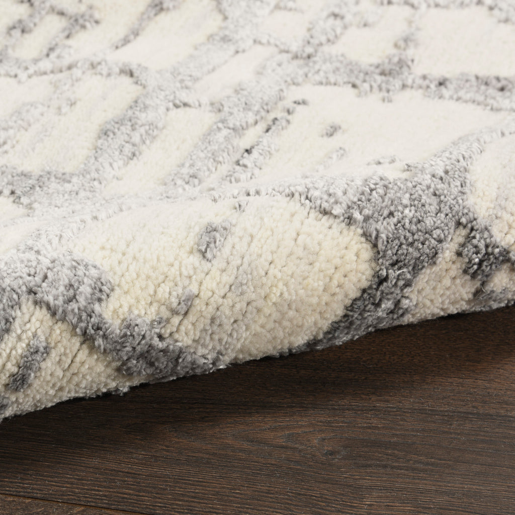 nourison luna lun02 ivory grey rug