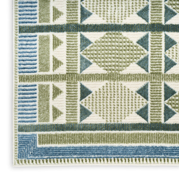 nourison nordic nrc06 green blue rug