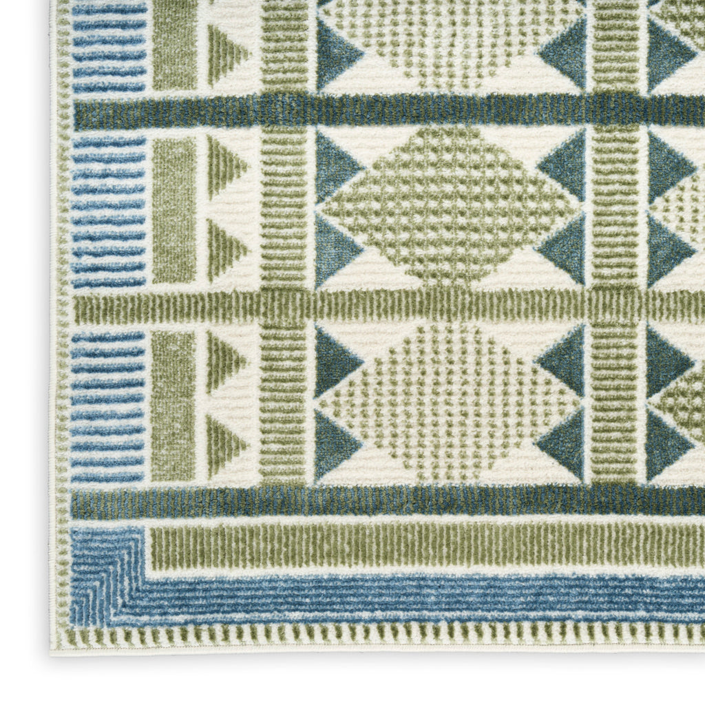 nourison nordic nrc06 green blue rug