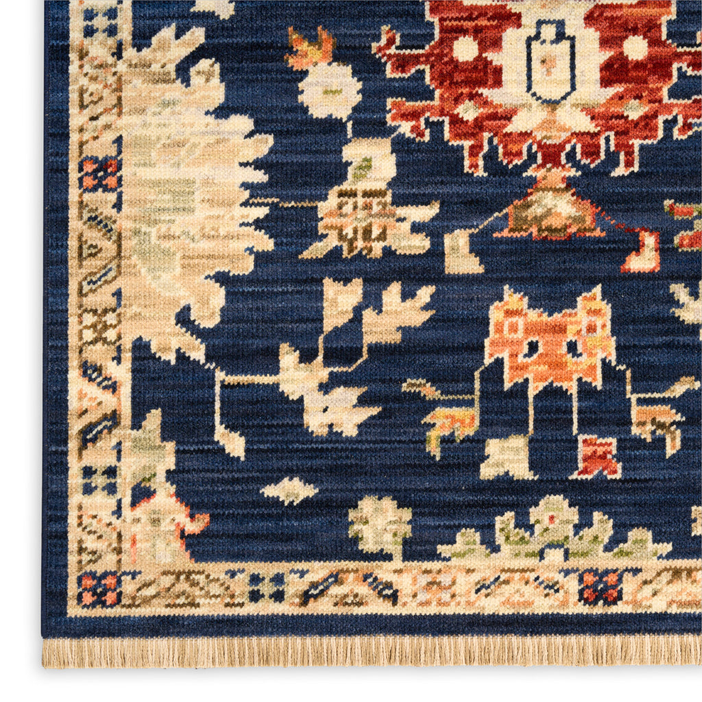 nourison antique bloom anb01 navy rug