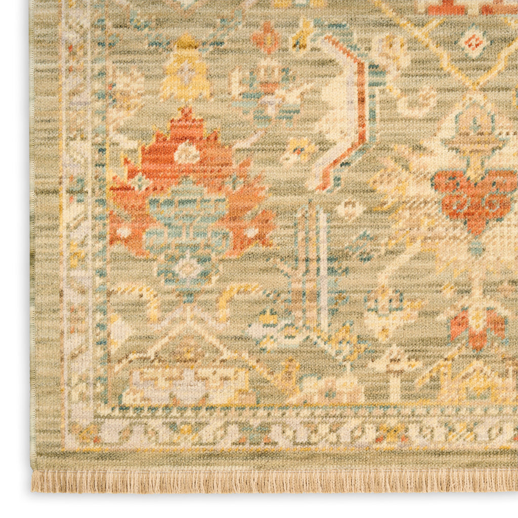 nourison antique bloom anb02 sage multicolor rug
