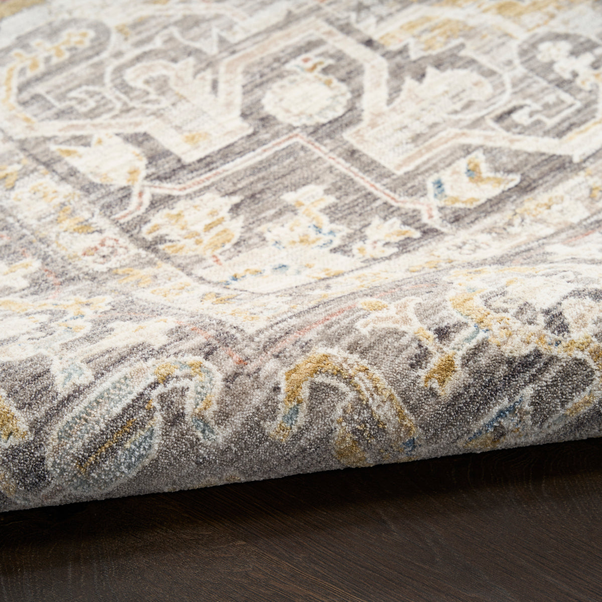 nourison antique fusion anf01 ivory charcoal rug
