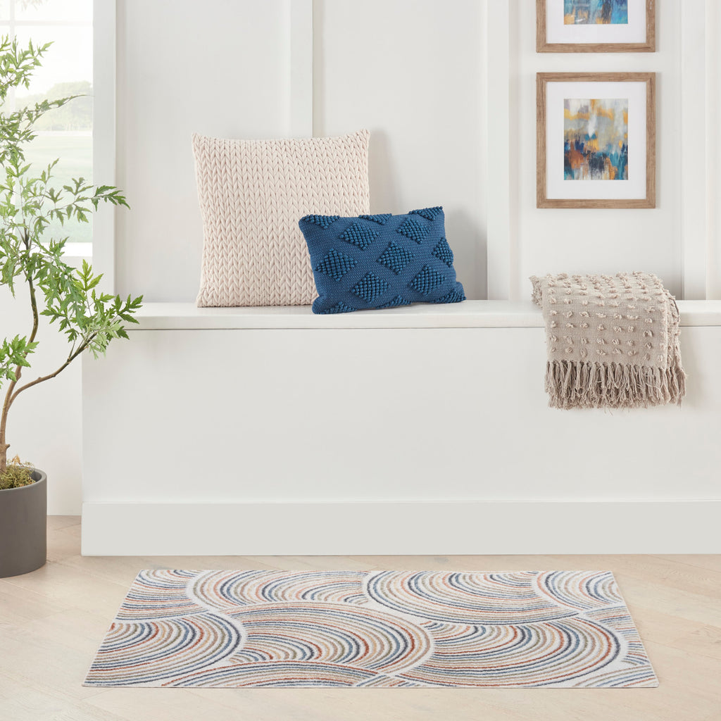 nourison astra machine washable asw08 ivory multicolor rug