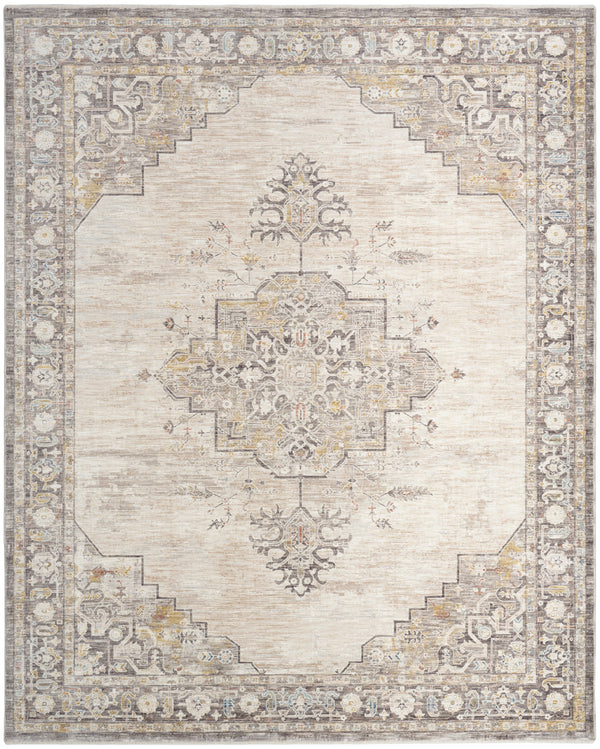 nourison antique fusion anf01 ivory charcoal rug