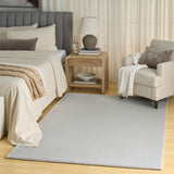 nourison soft plush rabbit fur sff01 silver rug