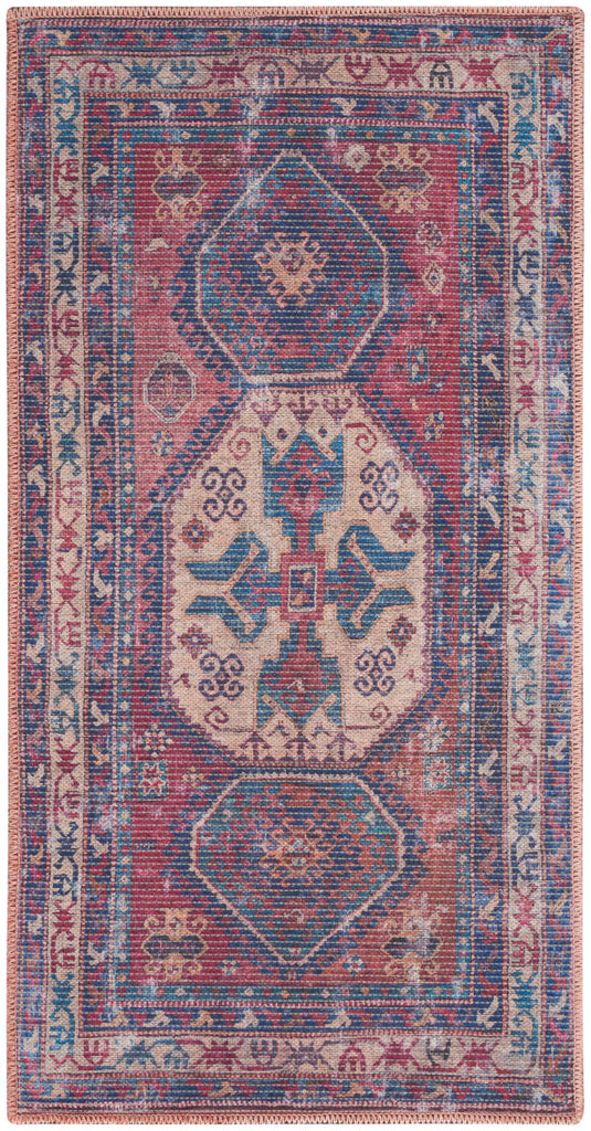 nourison new concept washables sr105 red navy rug
