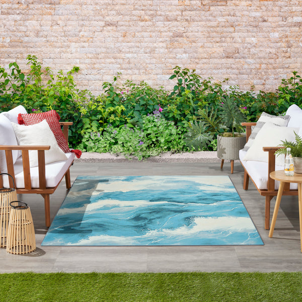 nourison color splash csp05 ivory blue rug