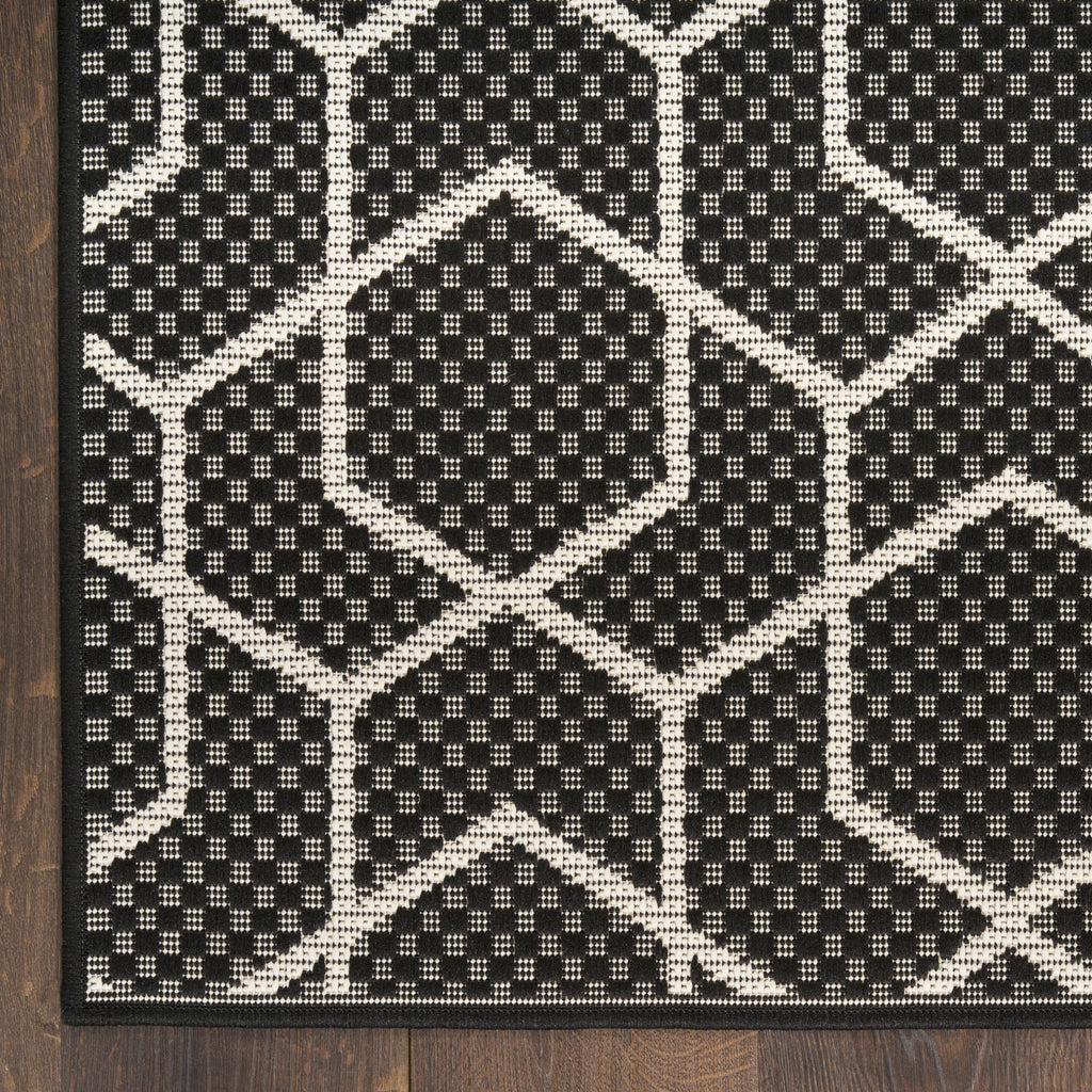 nourison horizon indoor outdoor hoz01 black rug