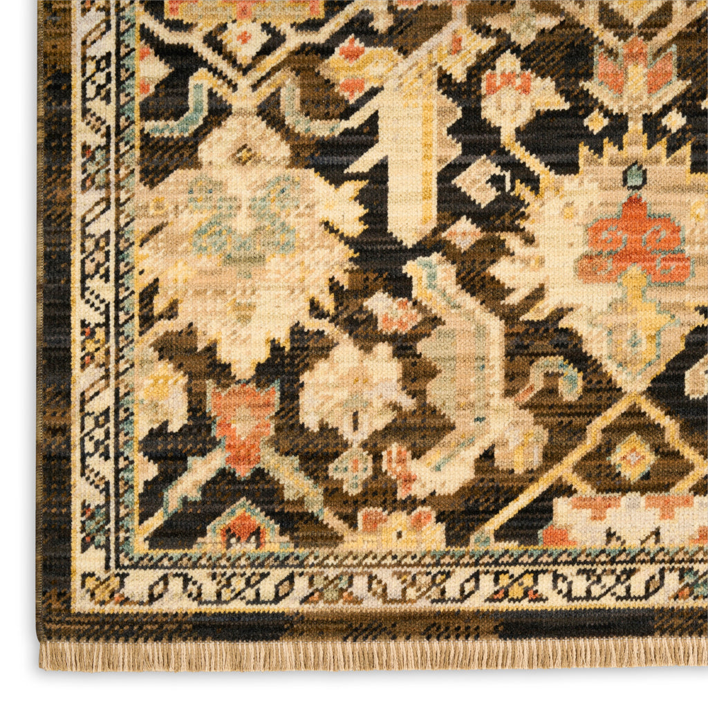 nourison antique bloom anb02 mocha multicolor rug