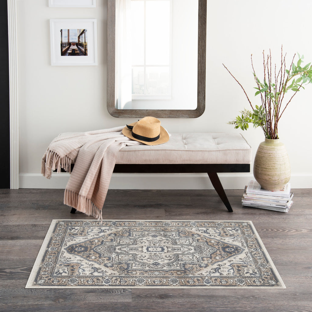 nourison quarry qua18 ivory taupe rug
