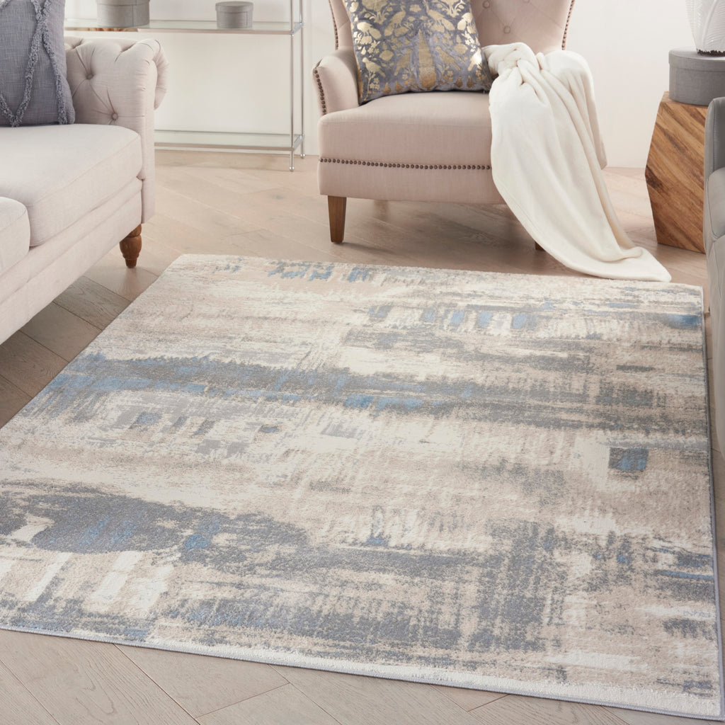nourison solace sla07 ivory grey blue rug