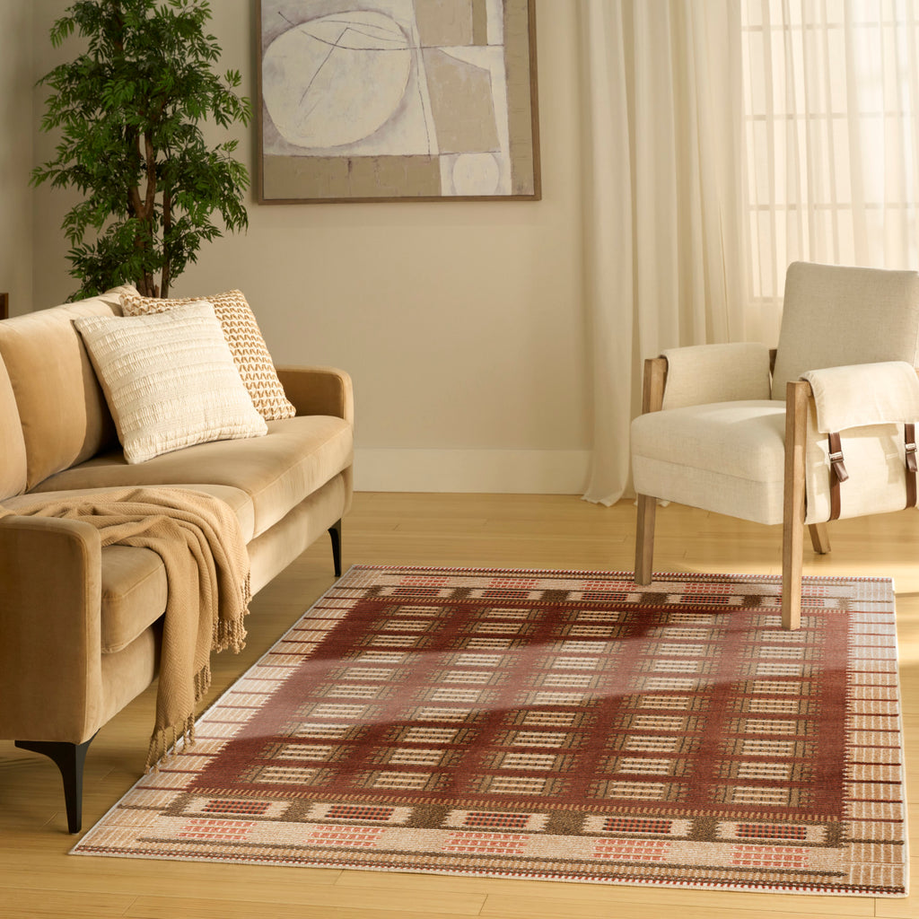 nourison nordic nrc16 rust rug