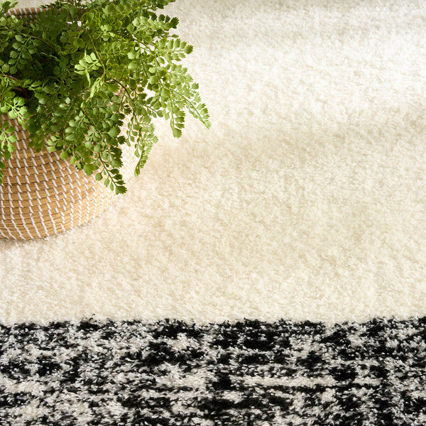 nourison pacific shag pcs02 ivory black rug