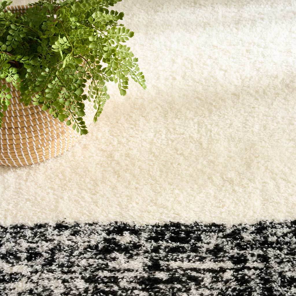 nourison pacific shag pcs02 ivory black rug